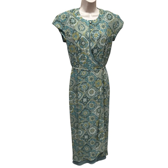 Neiman Marcus Dresses & Skirts - Anthony Sciari New York vintage green wrap dress medallion boho women’s size 6